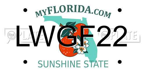 LWGF22 Florida License Plate