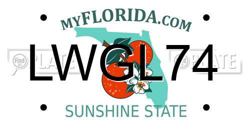 LWGL74 Florida License Plate