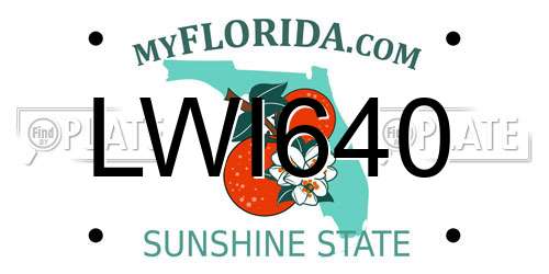 LWI640 Florida License Plate