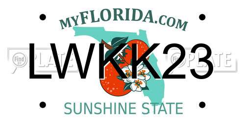 LWKK23 Florida License Plate