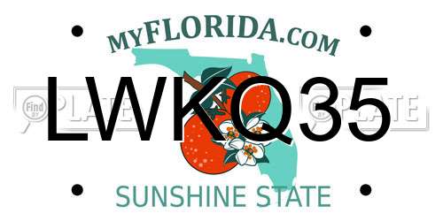 LWKQ35 Florida License Plate