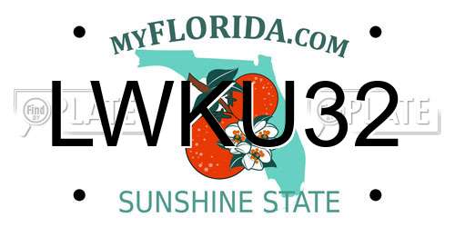LWKU32 Florida License Plate