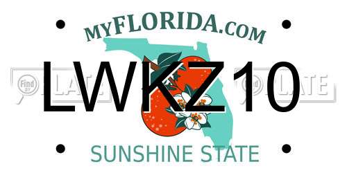 LWKZ10 Florida License Plate