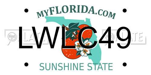 LWLC49 Florida License Plate