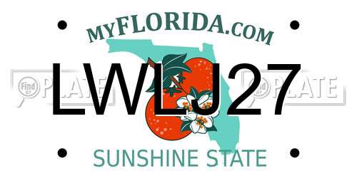 LWLJ27 Florida License Plate