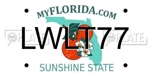 LWLT77 Florida License Plate