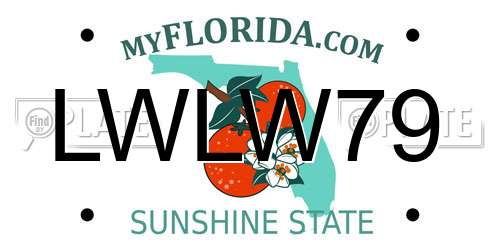 LWLW79 Florida License Plate