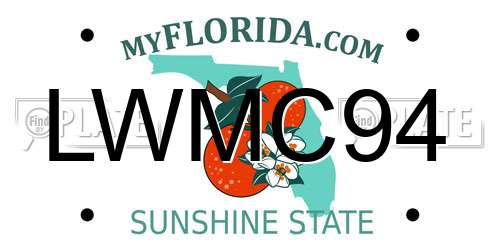 LWMC94 Florida License Plate