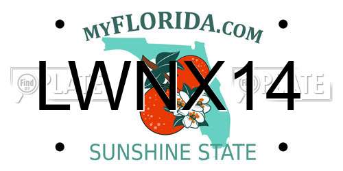 LWNX14 Florida License Plate