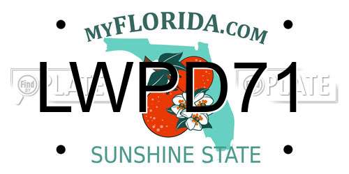 LWPD71 Florida License Plate