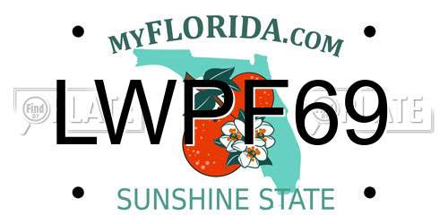 LWPF69 Florida License Plate