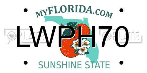 LWPH70 Florida License Plate