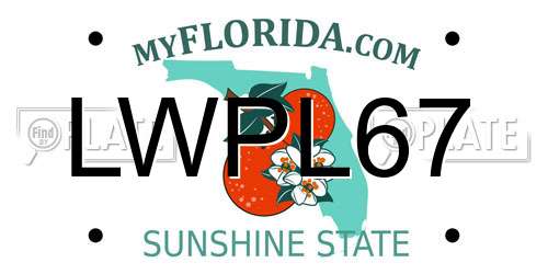 LWPL67 Florida License Plate