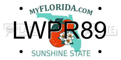 LWPR89 Florida License Plate
