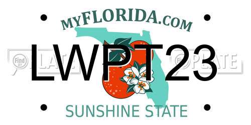 LWPT23 Florida License Plate