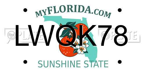 LWQK78 Florida License Plate