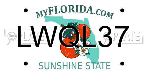 LWQL37 Florida License Plate