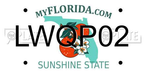 LWQP02 Florida License Plate