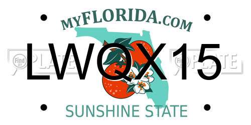 LWQX15 Florida License Plate