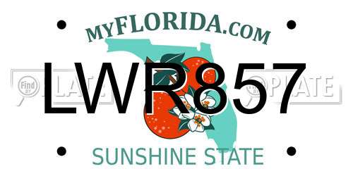 LWR857 Florida License Plate