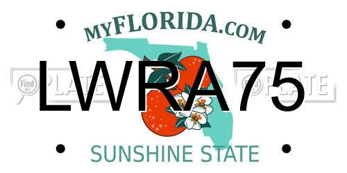 LWRA75 Florida License Plate