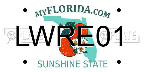 LWRE01 Florida License Plate