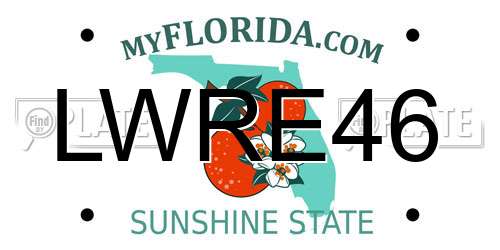 LWRE46 Florida License Plate