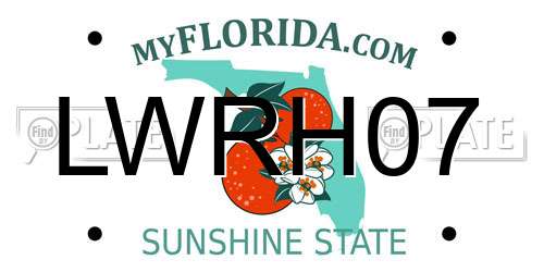 LWRH07 Florida License Plate