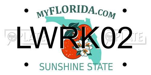 LWRK02 Florida License Plate
