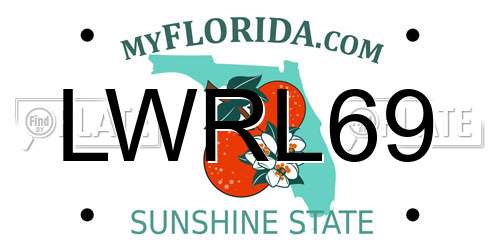 LWRL69 Florida License Plate