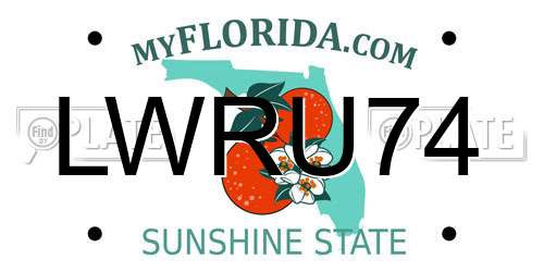 LWRU74 Florida License Plate