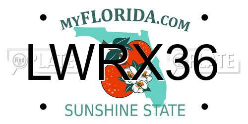 LWRX36 Florida License Plate