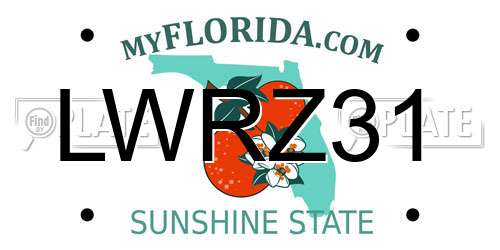 LWRZ31 Florida License Plate