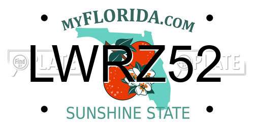 LWRZ52 Florida License Plate