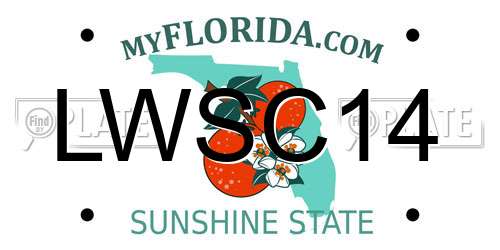 LWSC14 Florida License Plate