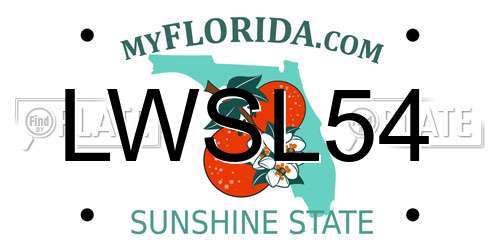 LWSL54 Florida License Plate