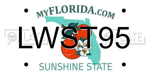 LWST95 Florida License Plate