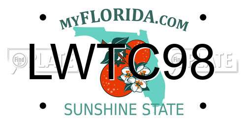 LWTC98 Florida License Plate
