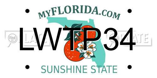 LWTP34 Florida License Plate