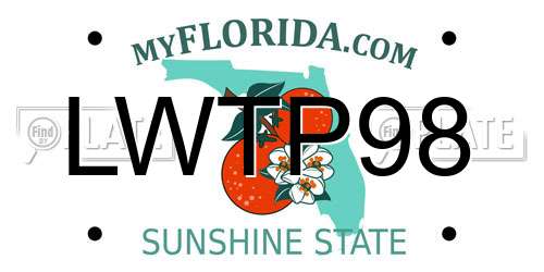 LWTP98 Florida License Plate