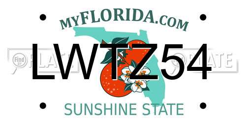 LWTZ54 Florida License Plate