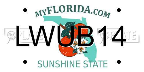 LWUB14 Florida License Plate