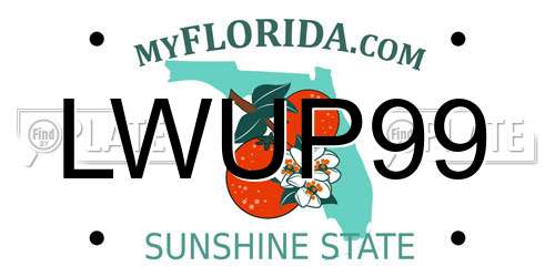 LWUP99 Florida License Plate