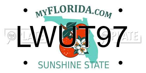 LWUT97 Florida License Plate