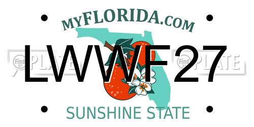 LWWF27 Florida License Plate