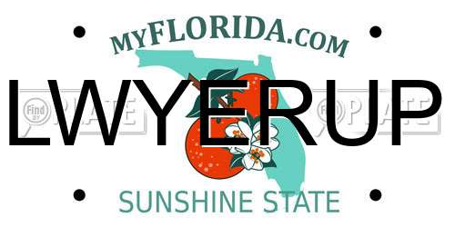 LWYERUP Florida License Plate