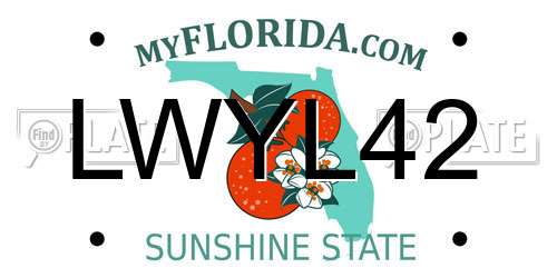 LWYL42 Florida License Plate