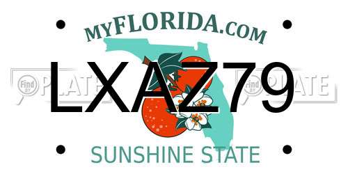 LXAZ79 Florida License Plate