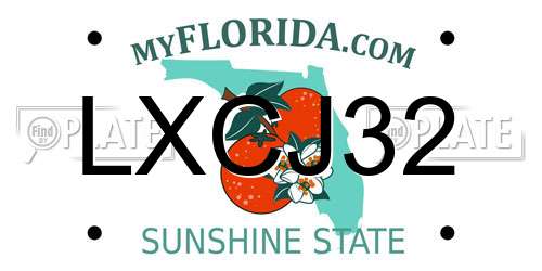 LXCJ32 Florida License Plate