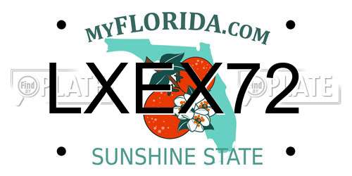 LXEX72 Florida License Plate